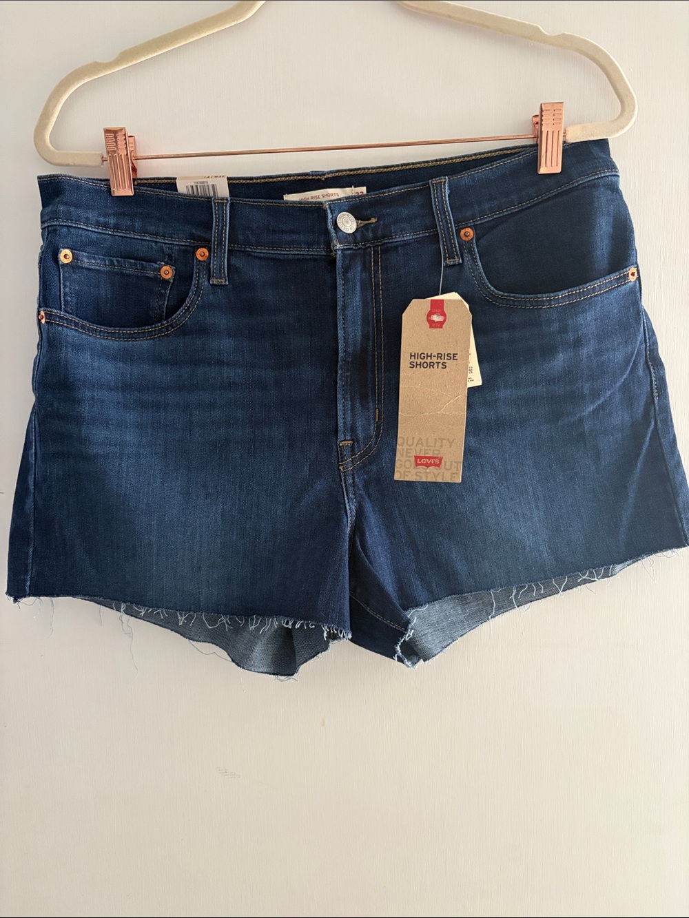 Levi's Dark Indigo High-Rise Jean Shorts